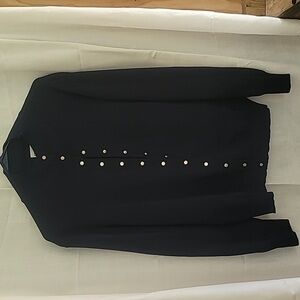 A navy blue cardigan with front snap closure, size 3 (16-18)